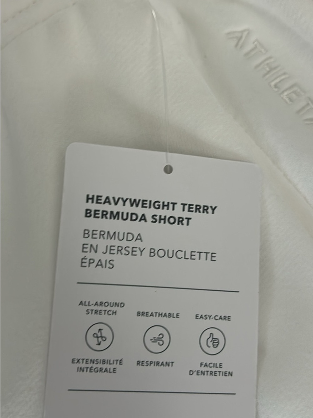 Athleta Men's White Athletic Drawstring Shorts - Clean White - Picture 3 of 5